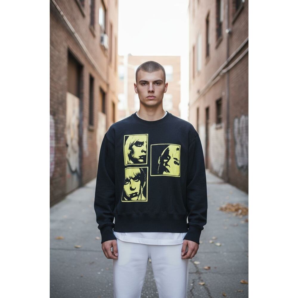 Billie Eilish Pullover Sweatshirt Adult XS Black‎ 2022 Happier Than Ever Tour